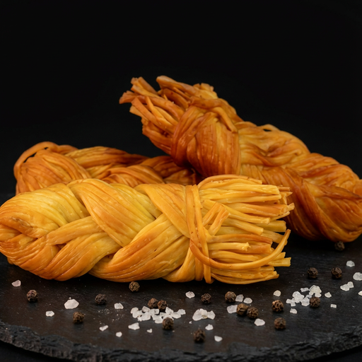 Smoked braided cheese